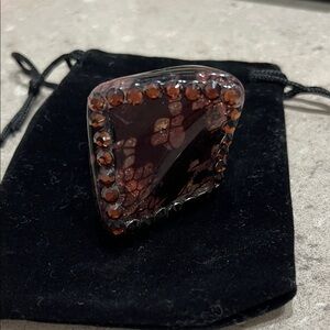 Vintage Black and Brown Statement Ring